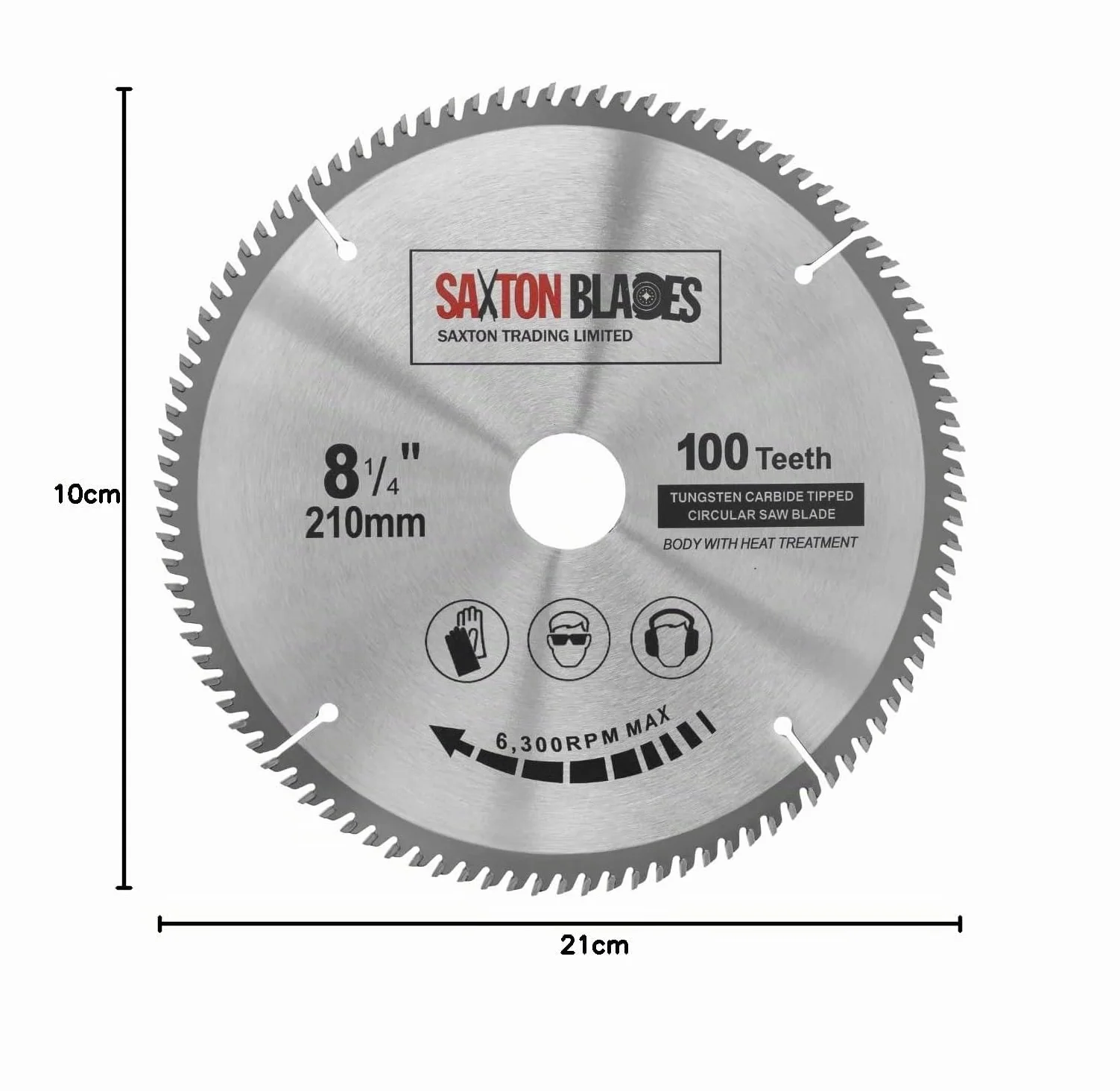 Saxton TCT circulaire Fine Cutting lame de scie pour le bois 210 mm x 30 mm x 100 dents compatible avec Festool Bosch Makita Dewalt