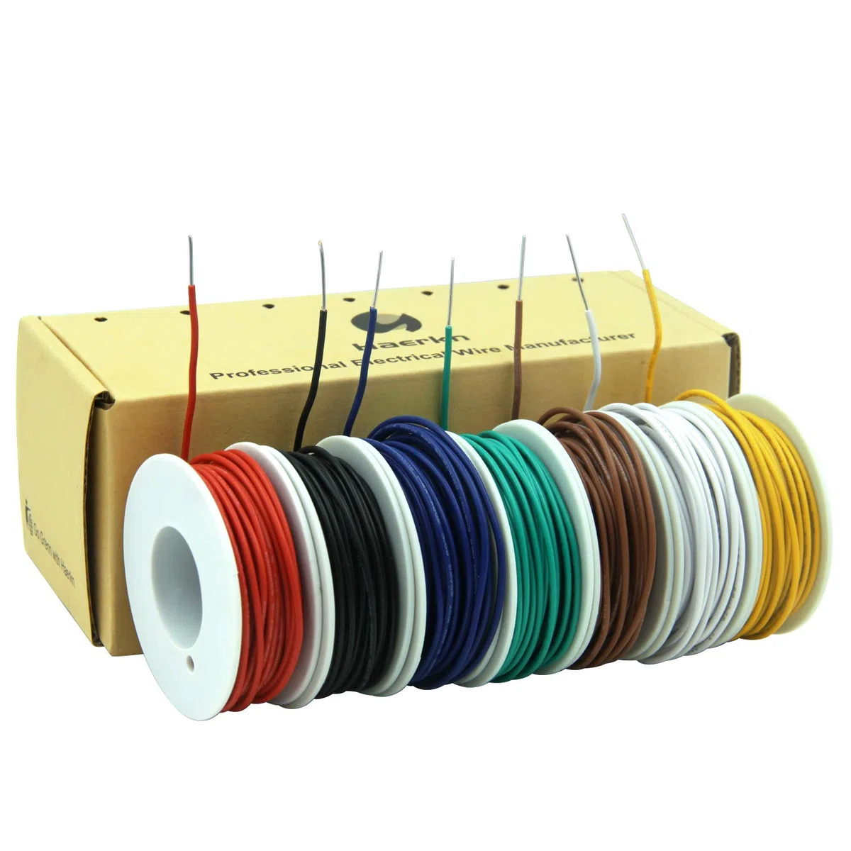 0.5mm² Fil électrique en PVC 20awg 7 coloris kit (chaque couleur 7 mètres) Cable Cuivre étamé solide sans oxygène de haute pureté DIY