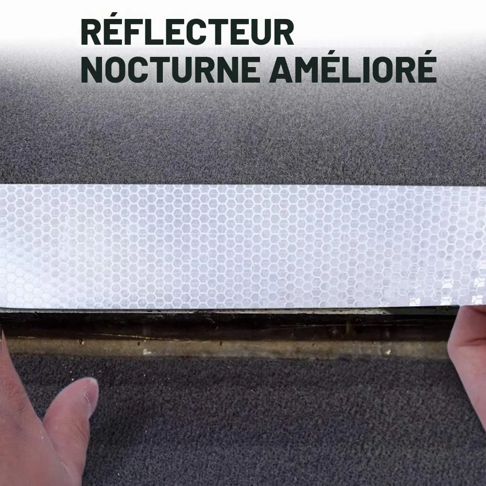Ruban Réfléchissant Blanche, 15cm x 10m Bande Reflechissante Autocollante | Ruban Réflecteur Imperméable, Ruban Réfléchissant pour Voitures, Vélos, Camions