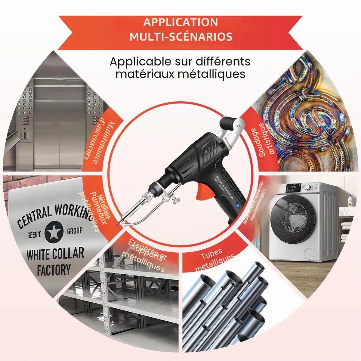 Pistolet à souder manuel 60 W, outils de soudage industriels chauffés à l'intérieur, ensemble de fer à souder multifonctionnel portable, fer à souder industriel à chauffage rapide, appareil 3 en 1