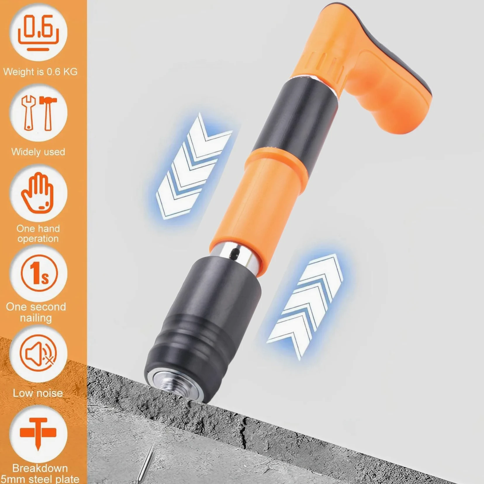 Mini cloueuse - Kit d'outils de fixation manuel - Cloueuse à air réglable - Cloueuse murale en ciment pour le travail du bois