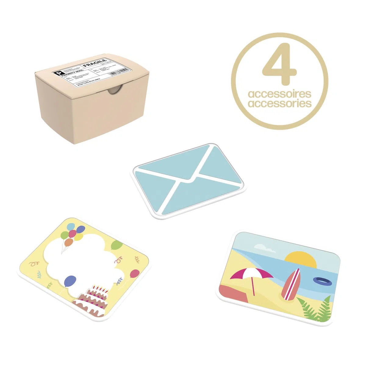 Smoby Life - Boite aux Lettres - Accessoire Maisons - Colis, Carte, Invitation, enveloppe Inclus - Matière Recyclée - A Partir de 2 Ans - Fabrication Française