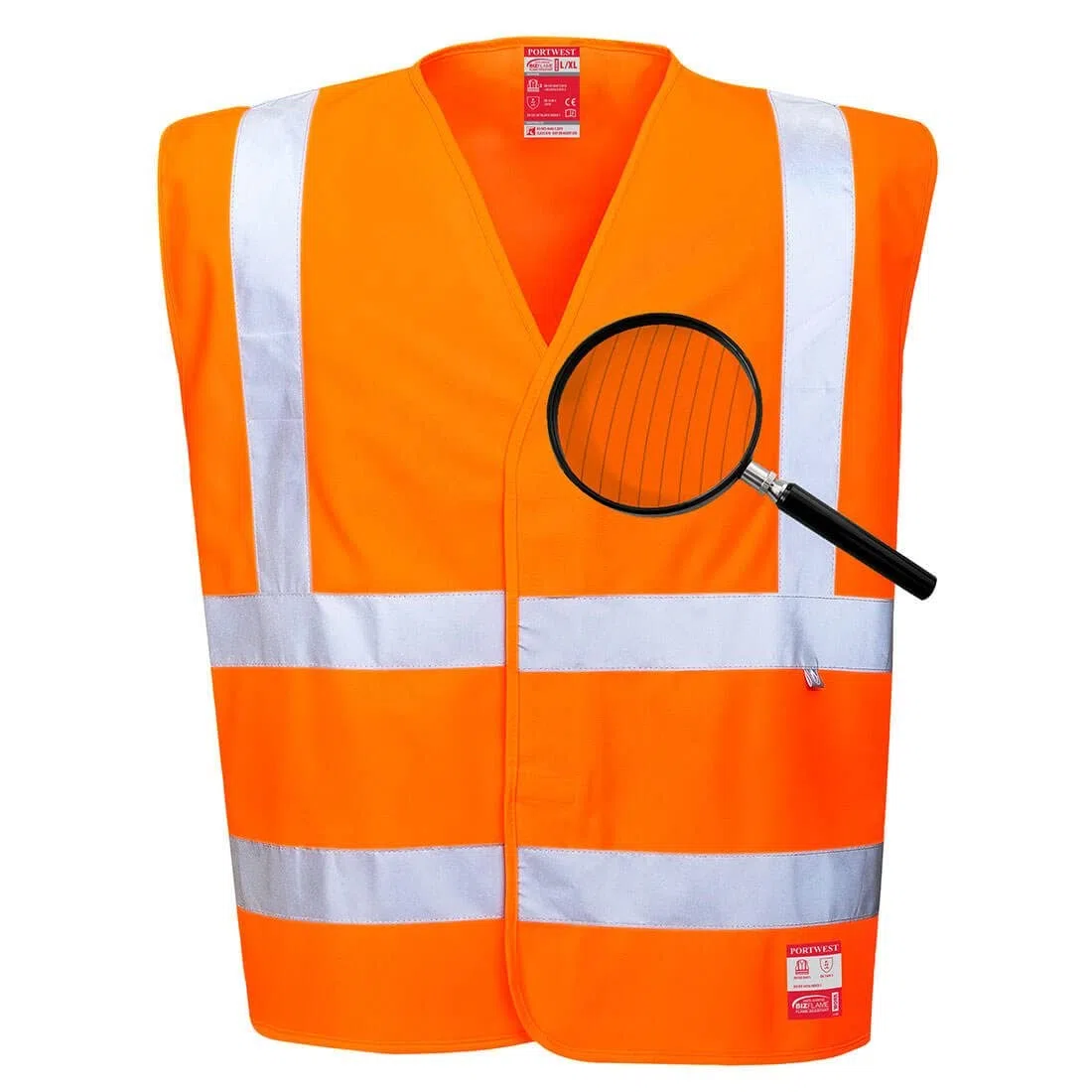 Portwest Gilet HV antistatique et flamme résistant, Couleur: Orange, Taille: L/XL, FR71ORRL/XL
