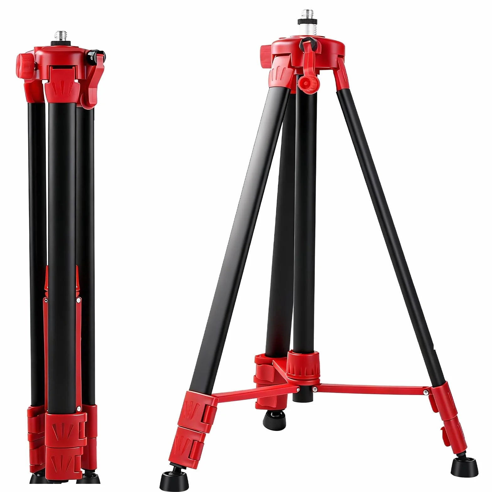 Trepied Chantier 150cm pour Niveau Laser, Pied de Laser Télescopique, avec Filetage 5/8" à 1/4", Trépied Réglable Portable pour Atelier, Garage