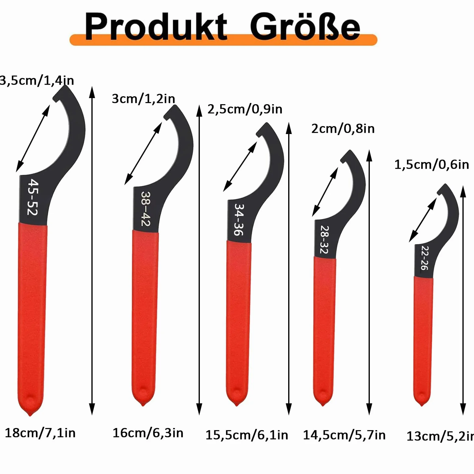 Clé à Ergot à Encoche, Filetage Clé 9 Pièces, Universelle C Forme clé à Crochet, Jeu de clés pour Tendeurs d amortisseurs, clés à vis pour Suspension, Crochet avec Tenon