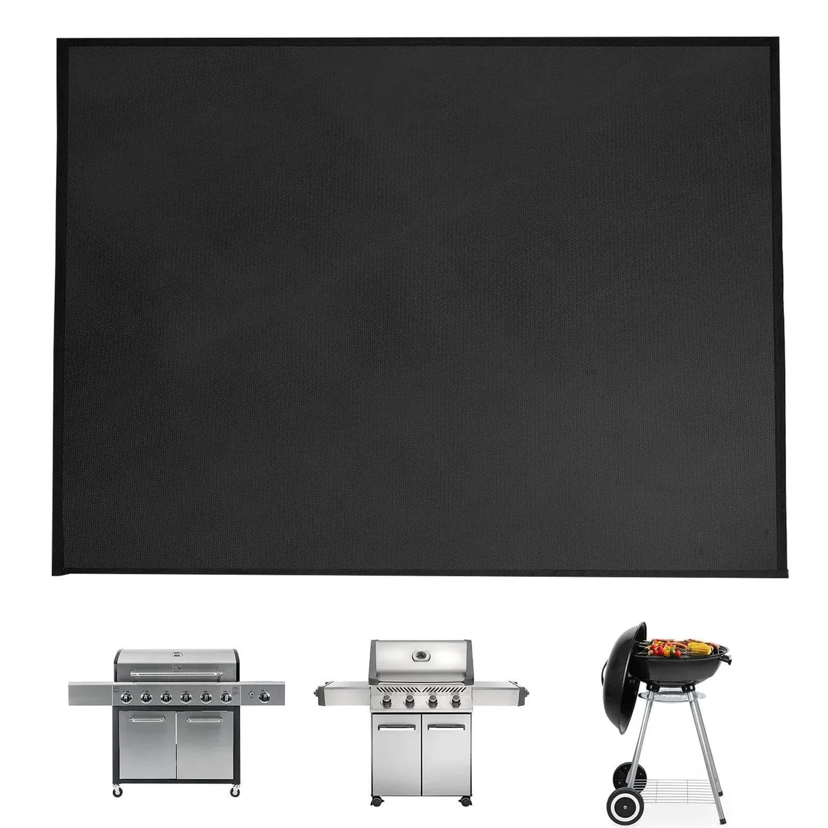 Tapis De Sol Pour Barbecue - Protection Ignifuge Pour Planchas,Tapis Portable Antidérapant Résistant à la Chaleur pour Barbecue, Fêtes en Extérieur et Terrasse - Nettoyage Facile et