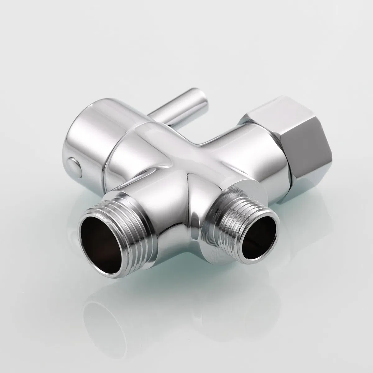 Tecmolog Robinet WC 3 Voies en Laiton Valve Inverseur de Douche 3/8" pour Toilette, Chromé, DSF007F