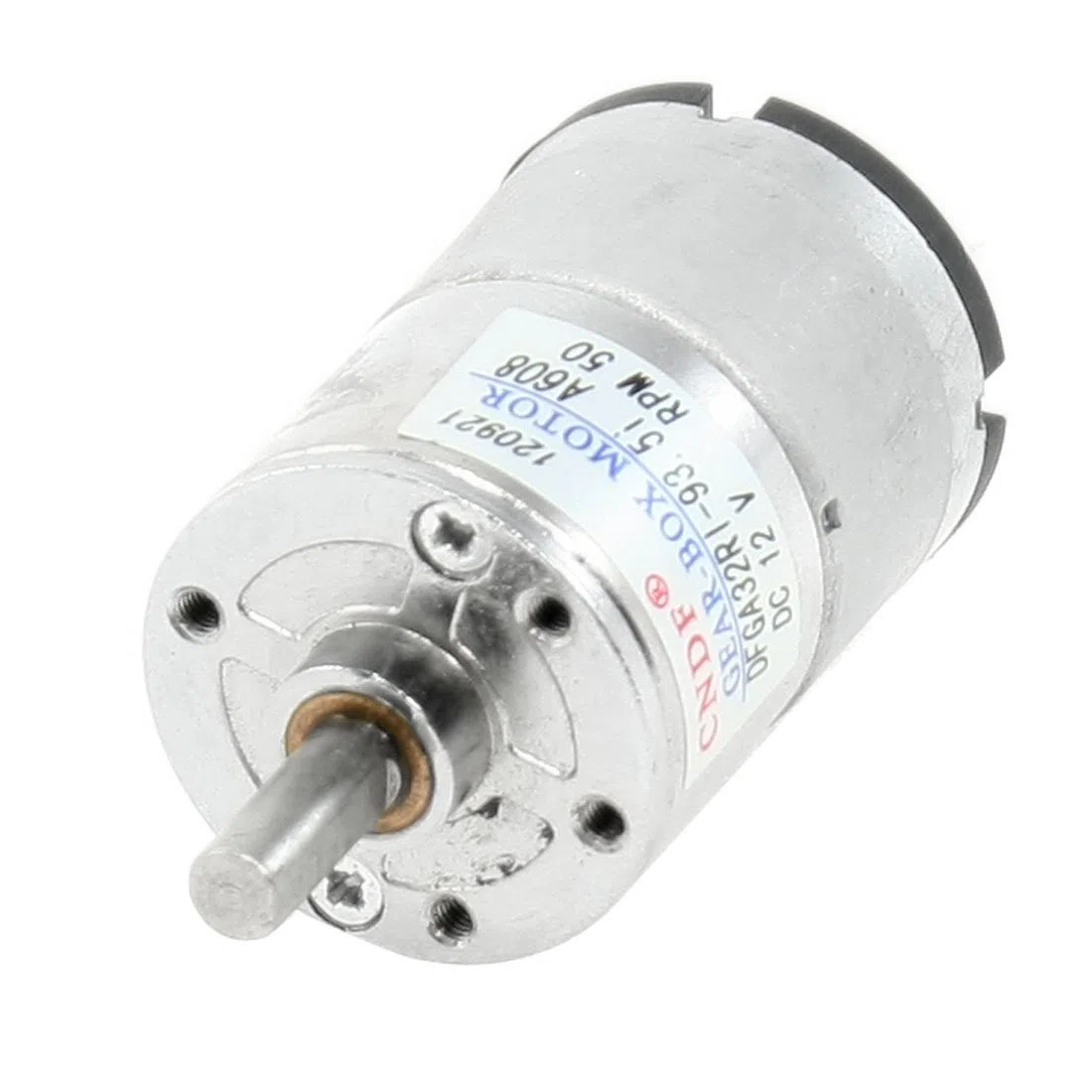 sourcing map Motoréducteur Moteur Réducteur Vitesse Moteur de boîte de vitesses électrique 50RPM 12V CC 2 broches Diamètre de l'arbre de 6 mm