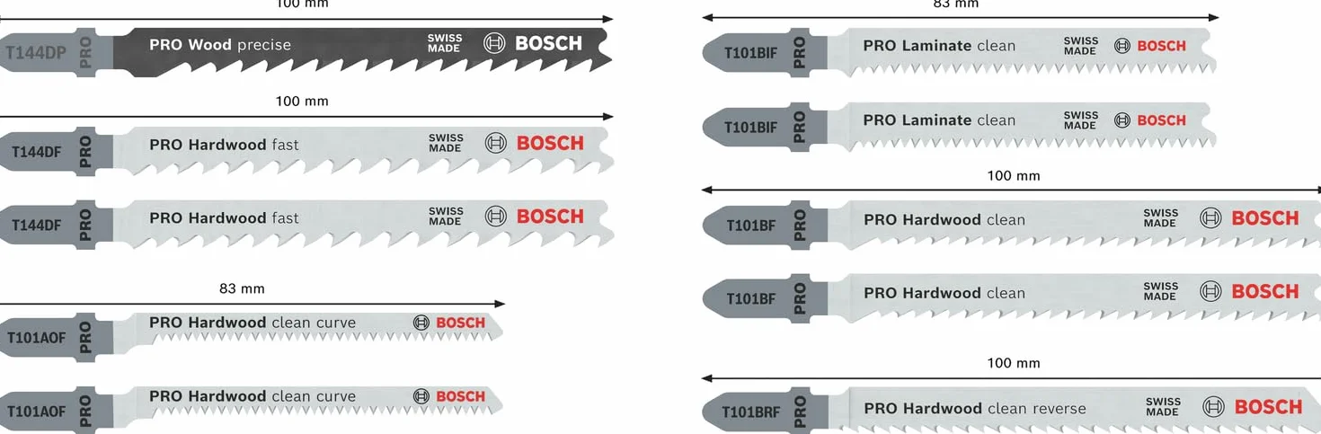 Bosch 10x Kit de lames de scie sauteuse PRO Hardwood and Laminate, 10 pièces (pour Bois dur, Parquet, Longueur 83 mm, Professional Accessoire Scie sauteuse)