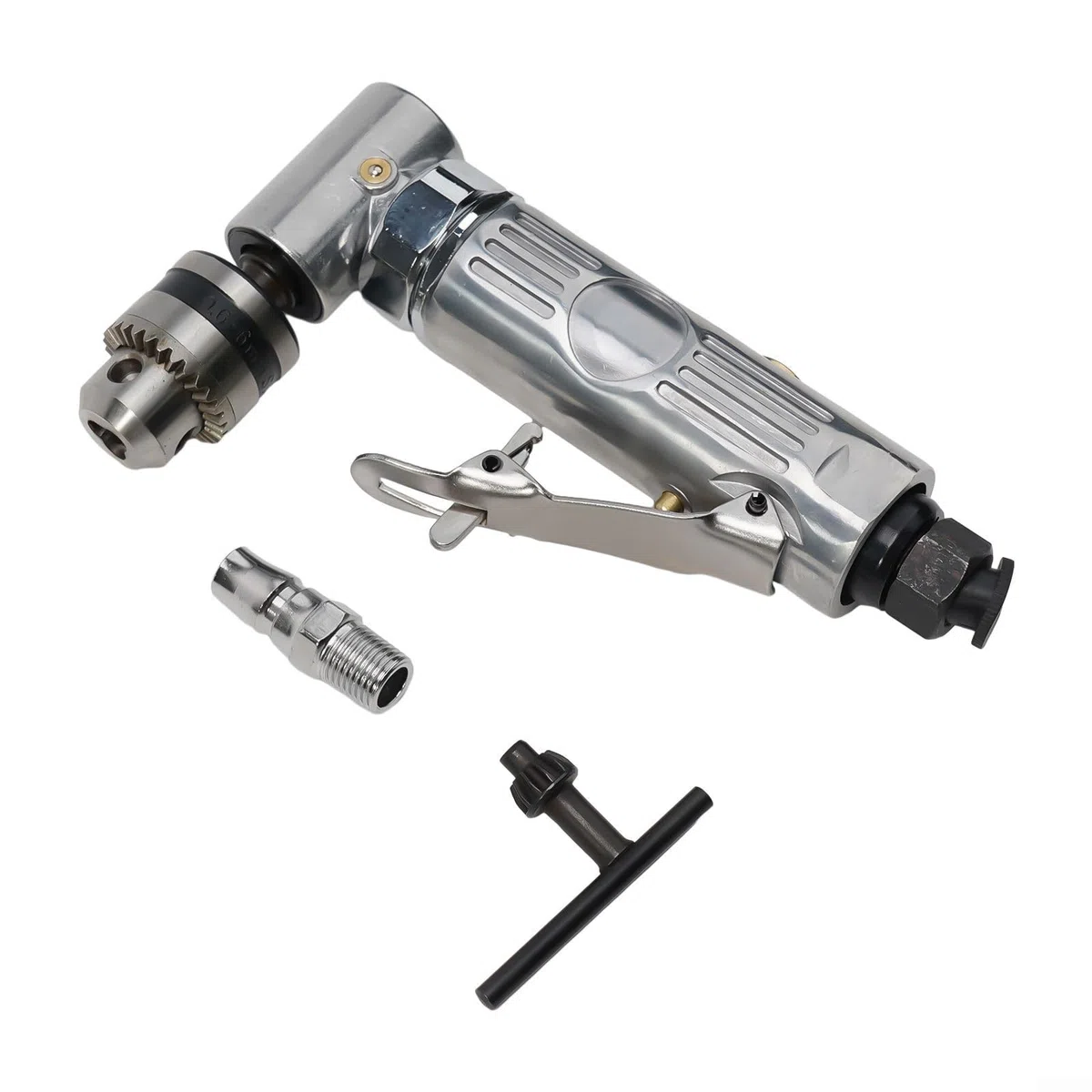 Eawfgtuw Perceuse pneumatique à angle droit coudé à 90 degrés mandrin 1/4 Outil pneumatique haute vitesse 15 000 tr/min pour atelier, applications à espace étroit, outil à air comprimé, équipement