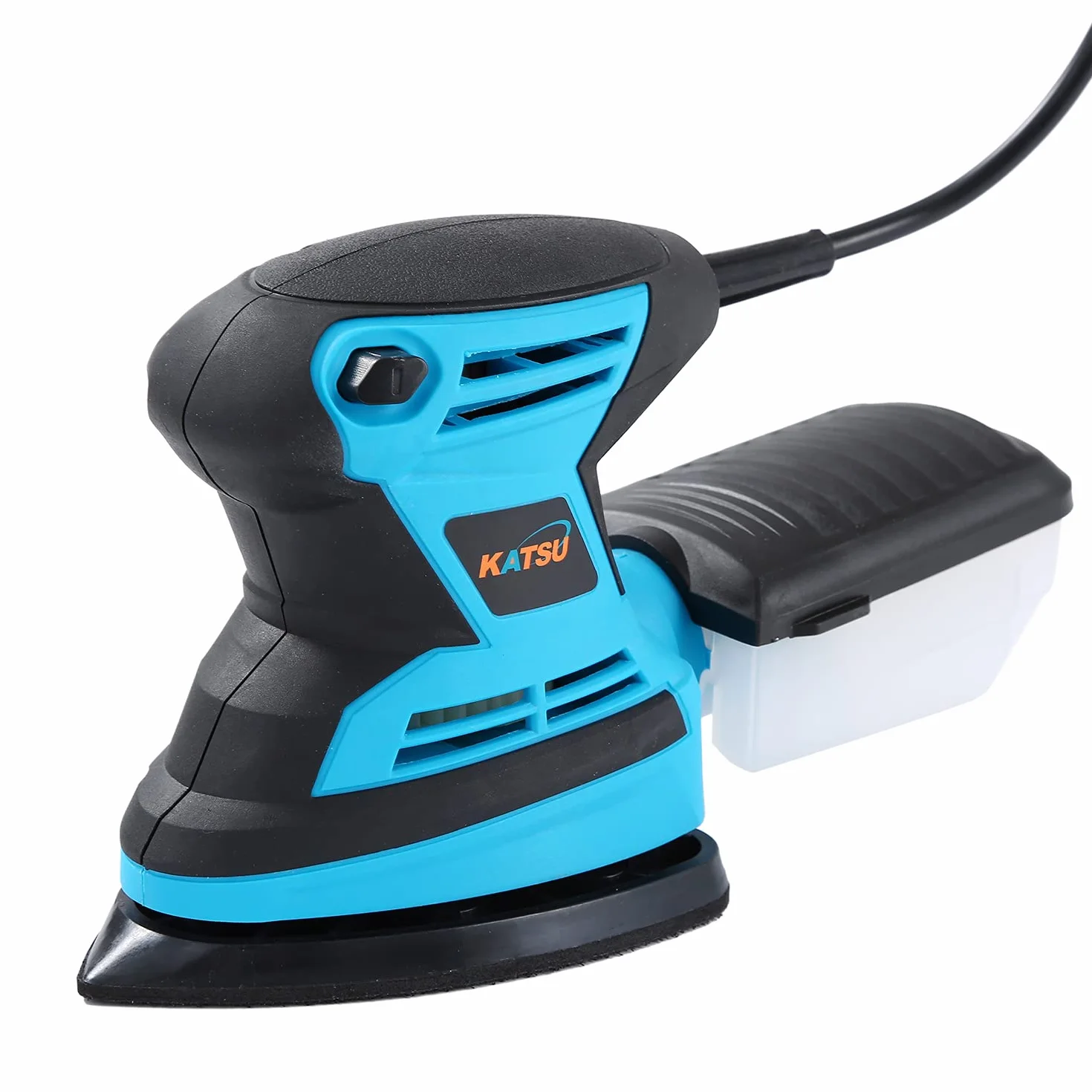 Ponceuse Vibrante 200W KATSU 15500RPM Ponceuse de Détail électrique avec Système de Dépoussiérage et 20 Pièces Papiers Abrasif, pour Le Ponçage, Le Polissage 100174