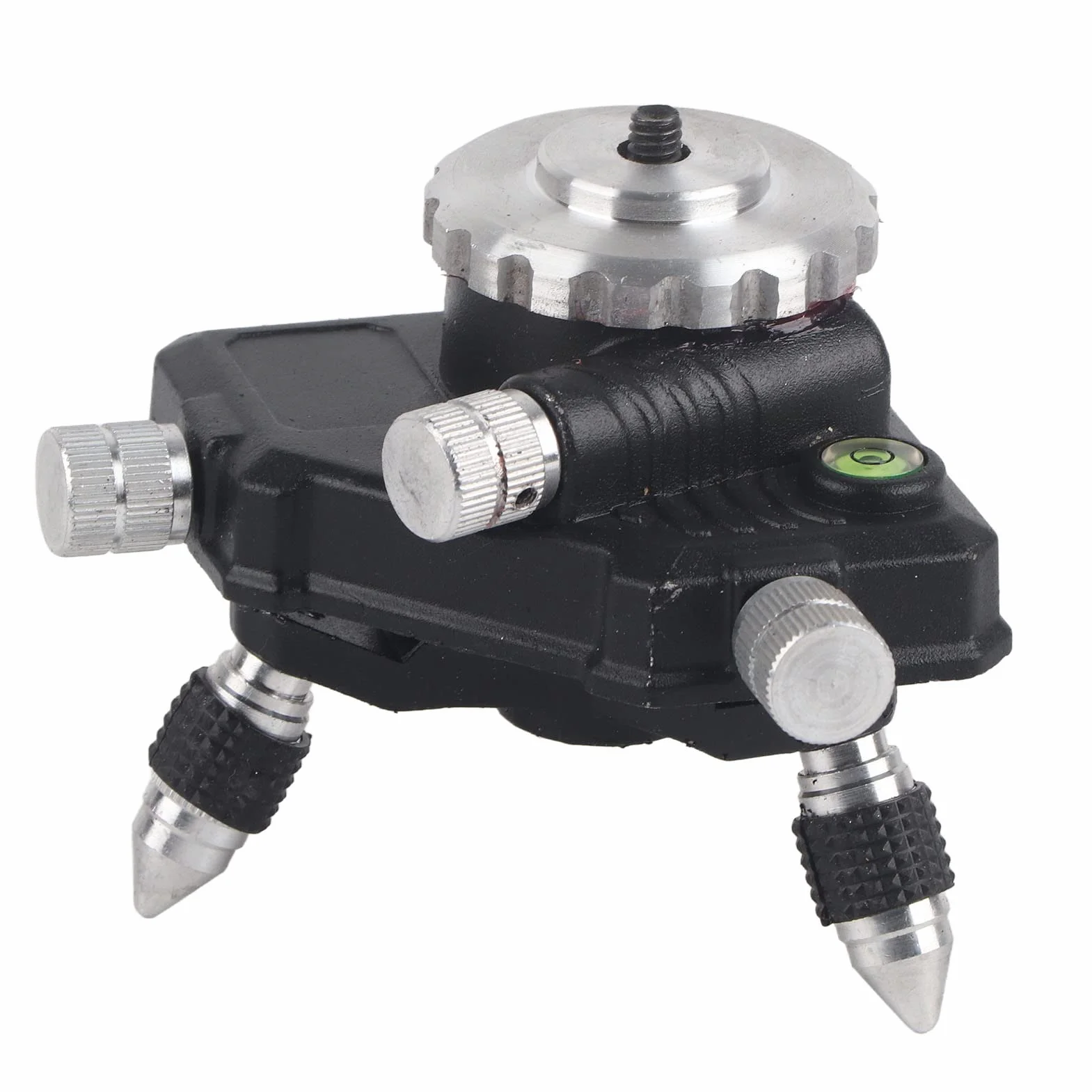 Trépied de Niveau à 360 Degrés, Support Adaptateur de Niveau Support de Trépied en Alliage D'aluminium Standard avec Filetage 1/4" pour Niveau