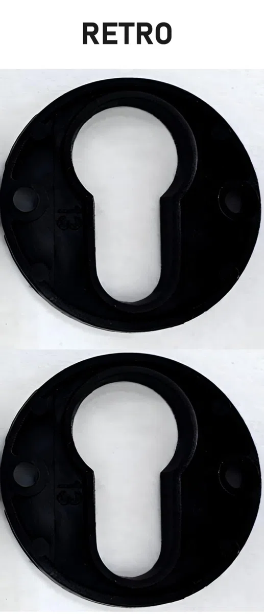 Paire de rosettes avec trou cylindrique compatible avec trou Yale, douilles de serrure de porte - rosettes vendues par paire (ronde, blanche)