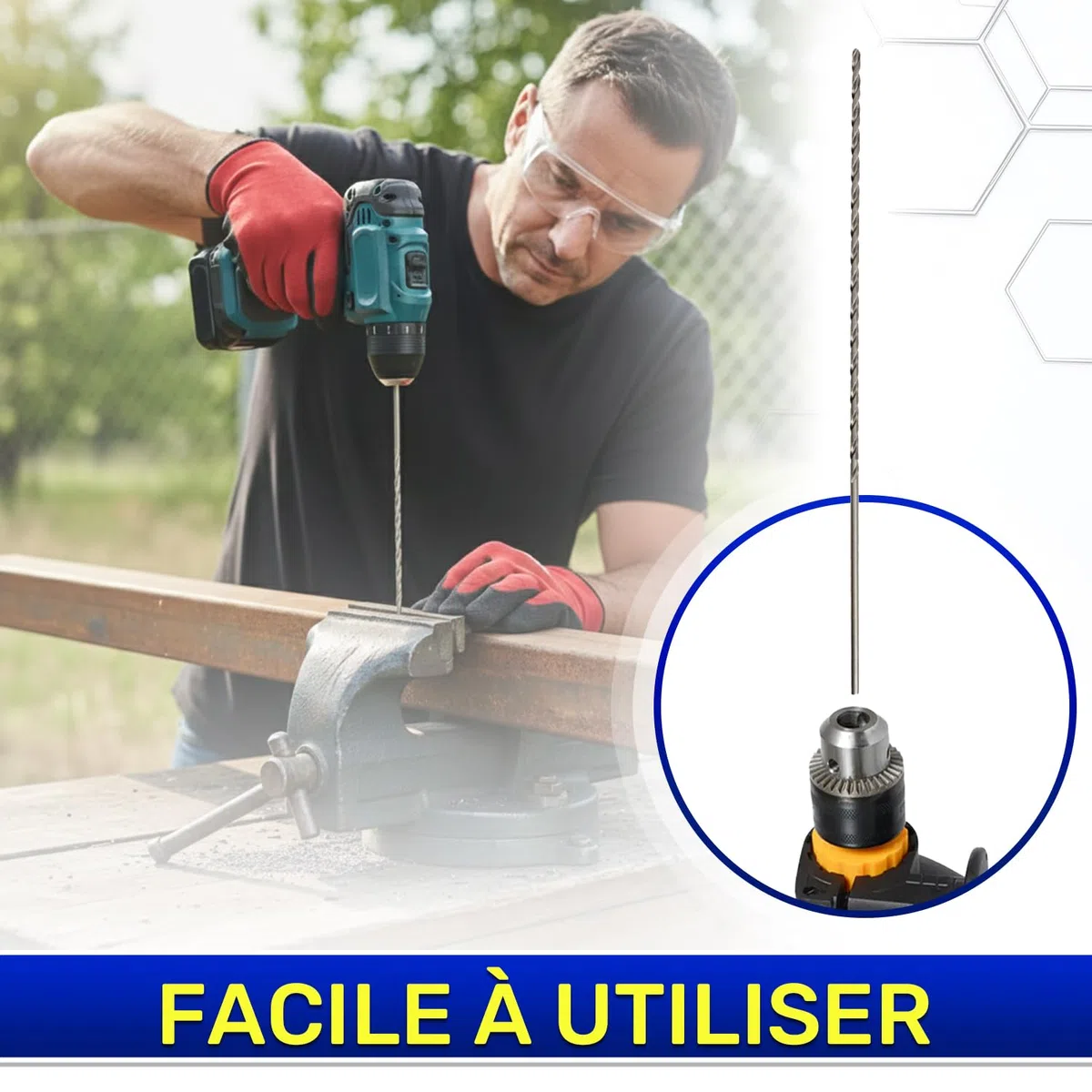 HSS Foret Metal Long Ø 12mm 295mm Fabriqué en Acier Allié Trempé M2 - Meche Metal Utilisé pour Fer l’Acier Métaux Non Ferreux - MONTERAL