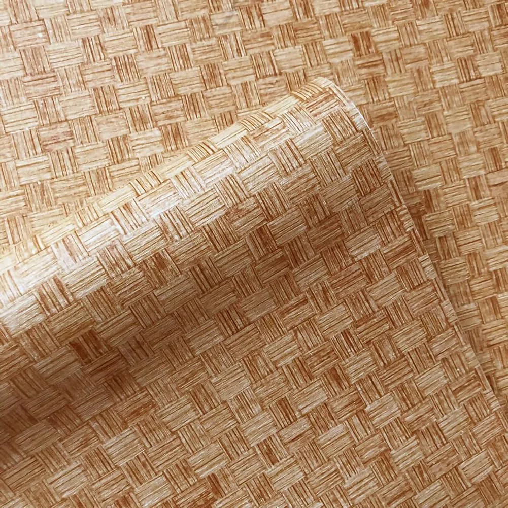 Papier Peint Auto-adhésif Imperméable PVC Vinyle Film DIY Autocollant Amovible Pour Meubles Armoires Murs Chambres à Coucher Décoratif Papier Peint (Tissage Rotin, 10M)