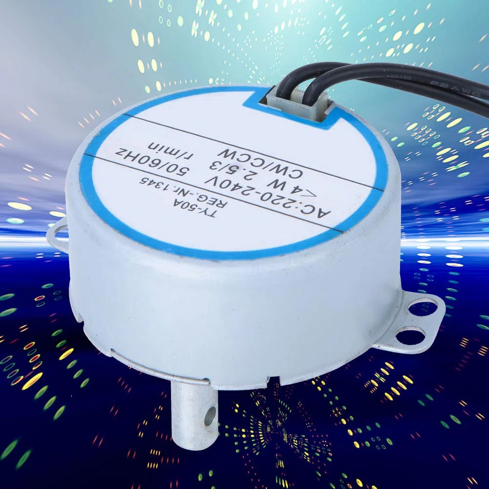 Moteur Synchrone CA 220-240V 50/60Hz 4W avec Direction Réversible, Arbre Rond 7mm, 2.5/3 tr/min, pour Ventilateur