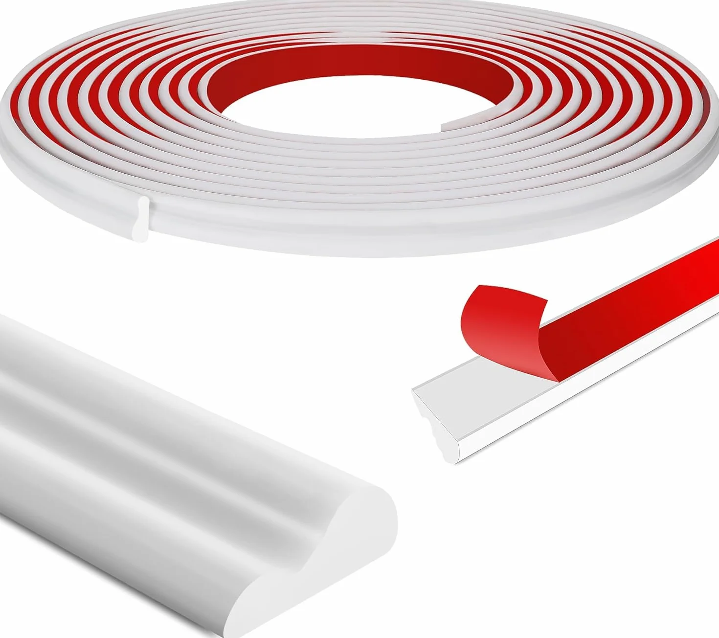 6,1 m x 23 mm Bandes autocollantes pour décoration murale | Moulure autocollante blanche, cadre de miroir, porte d'armoire, décoration d'intérieur
