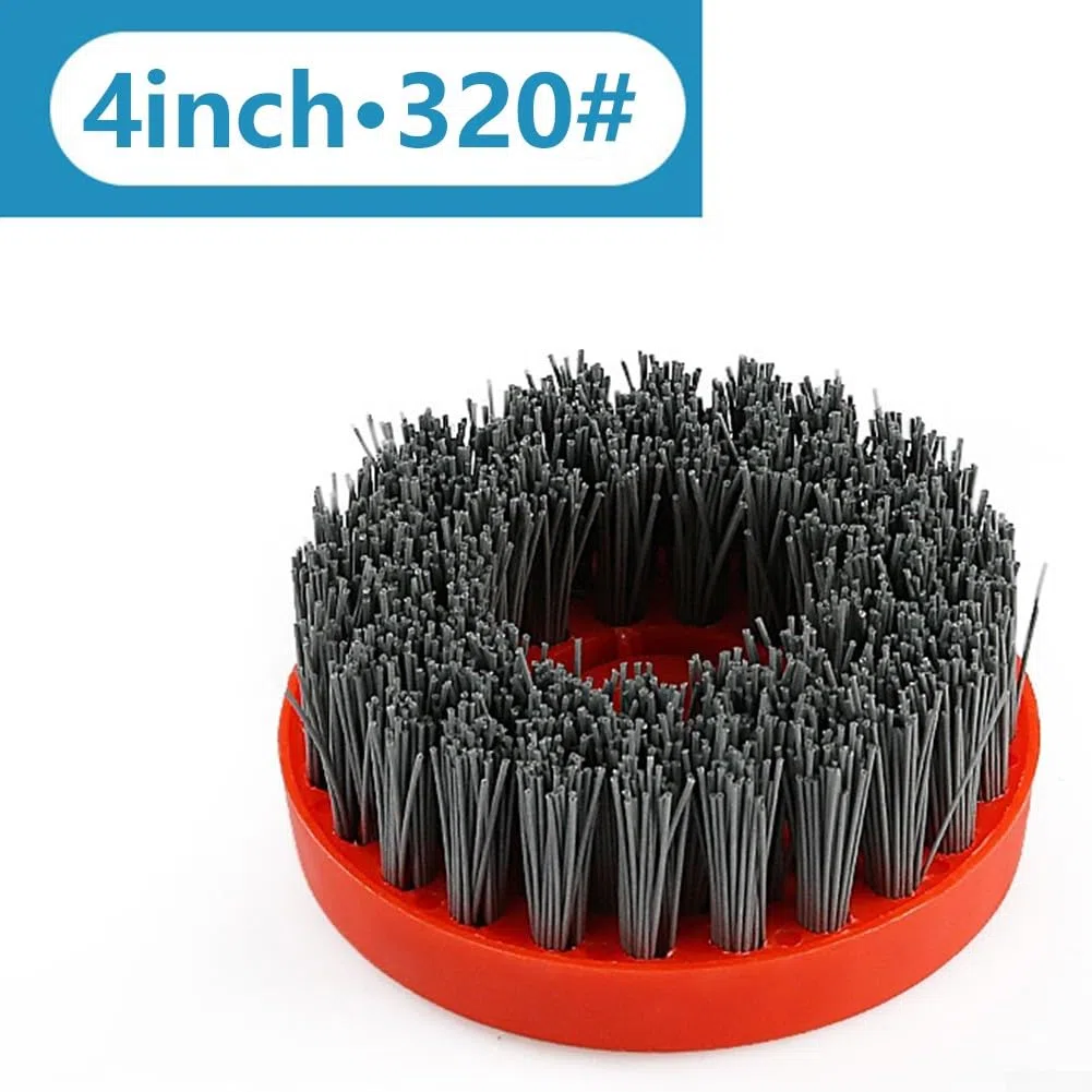 Brosse de nettoyage pour meuleuse d'angle de 10,2 cm, brosse abrasive circulaire, brosse antique pour pierre et granit M10, 320#