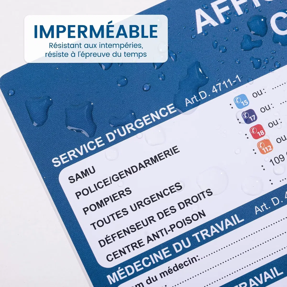Panneau Code du Travail 2026 - Affichage Obligatoire - 400 x 300mm - Plastique PVC Rigide de 1 mm avec Dos Auto-Adhésif - Résistant aux UV - Conforme droit du travail