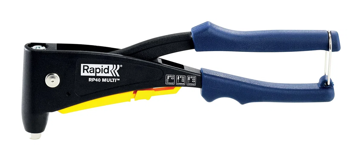 RAPID - RP40 Multi – Pince à Riveter avec Buses Universelles Ø3.2/4.0/4.8 mm, Riveteuse Manuelle pour Rivets Aluminium, Acier Inoxydable & Cuivré - Blister (5001125)
