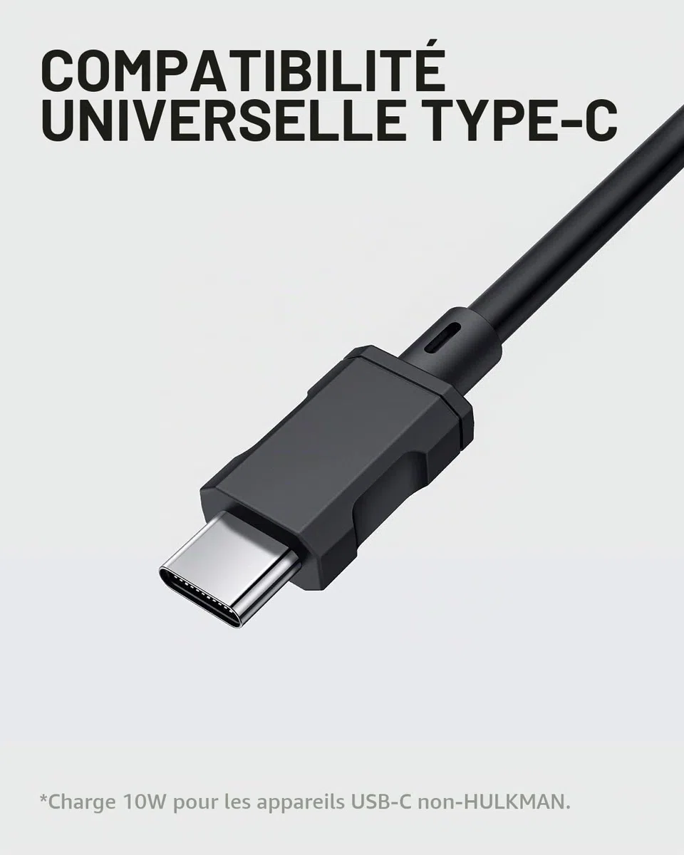 Hulkman SC1.0 Chargeur mural 65 W, charge rapide pour démarreurs Alpha et Alpha Pro Series