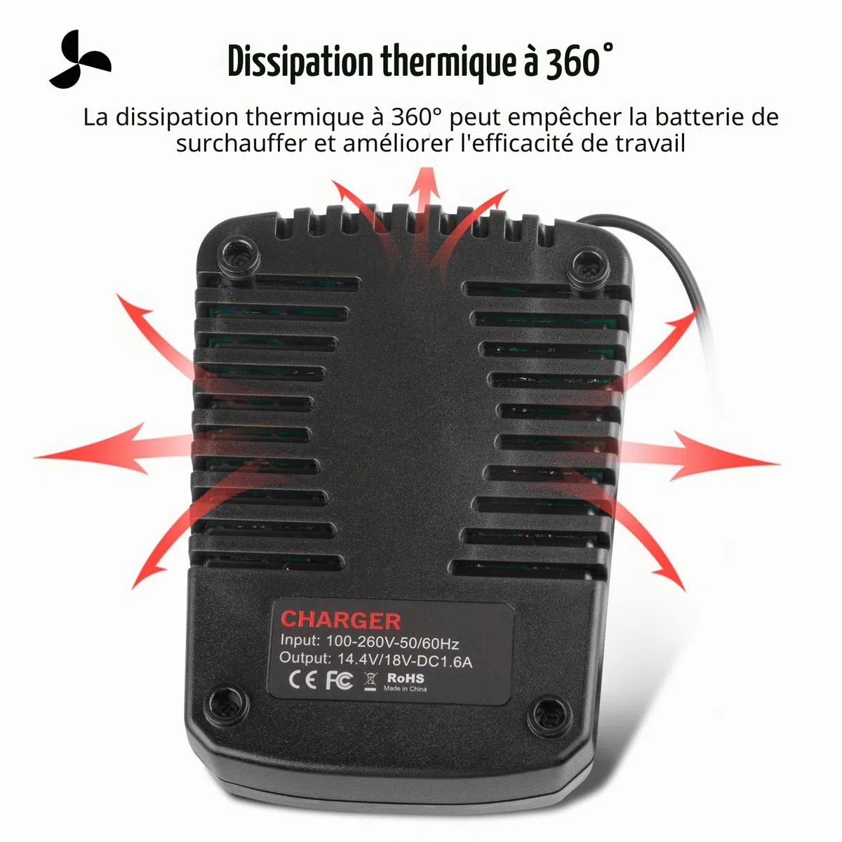 LabTEC 14.4V-18V Battery Charger for Bosch BC660, Replace Battery Charger for Bosch BAT619 BAT609G BAT618 2607336092 2607336236 2607336091 36618-02 37618-01 Power Tool