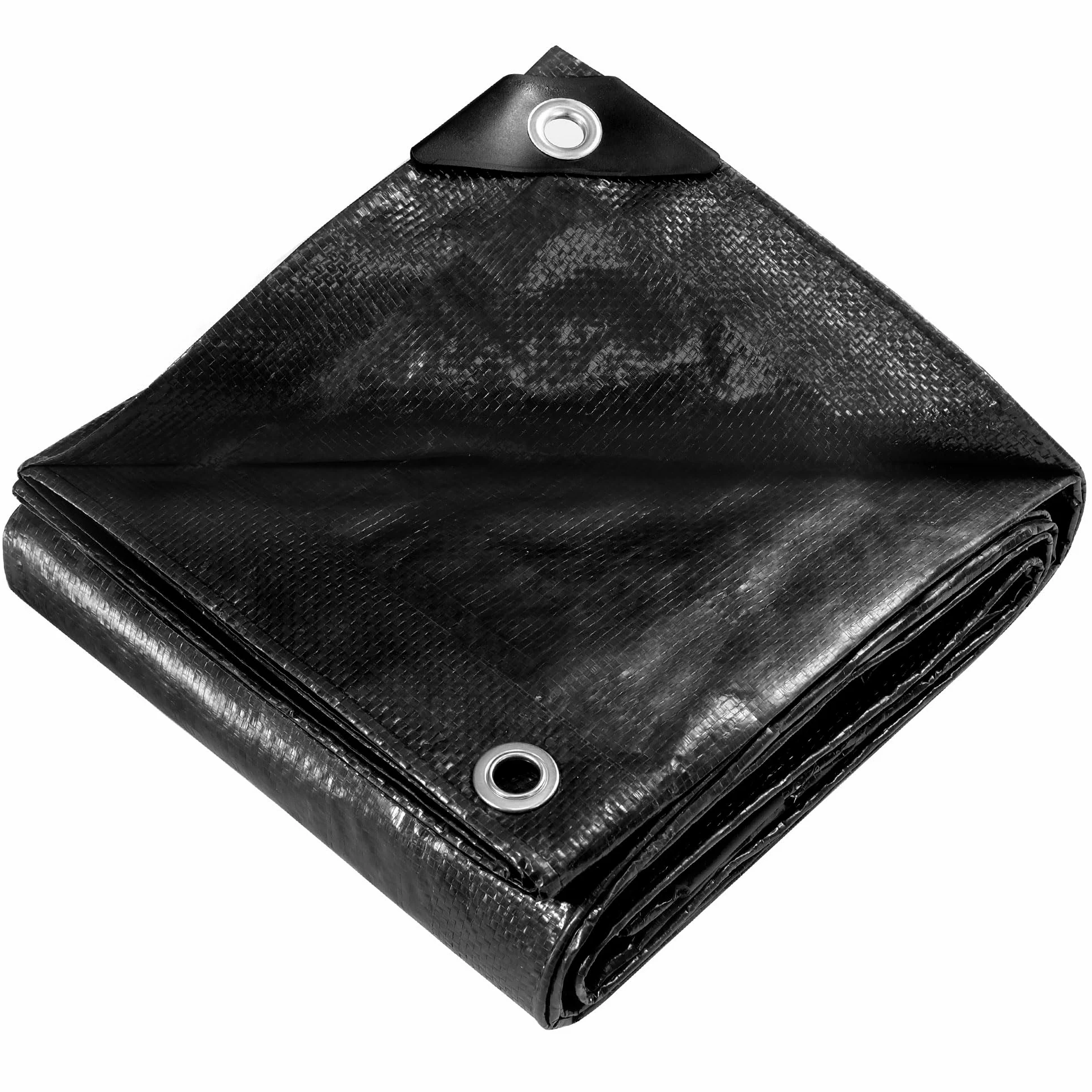 bâche Noire imperméable 115g/m² 2x3m, Protection extérieure, Anti-UV, Anti-déchirement, œillets métalliques Tous Les 50cm, Fixation Facile, pour Jardin, poulailler, Bois, Piscine, toiture