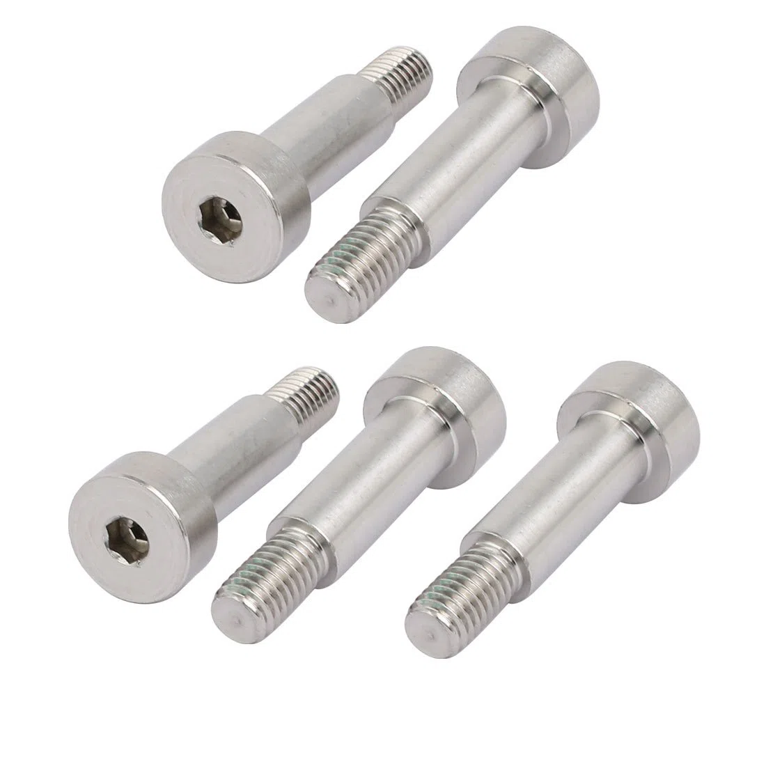sourcingmap Lot de 5 boulons à douille hexagonale en acier inoxydable 304 - Diamètre de l'épaule : 10 mm - Longueur de l'épaule : 25 mm - Filetage M8