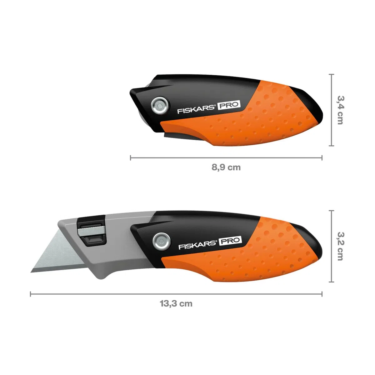 Fiskars Pro Cutter Pliant Universel Compact, Longueur 12 cm, Acier Inoxydable/Plastique, Noir/Orange, CarbonMax, 1062939