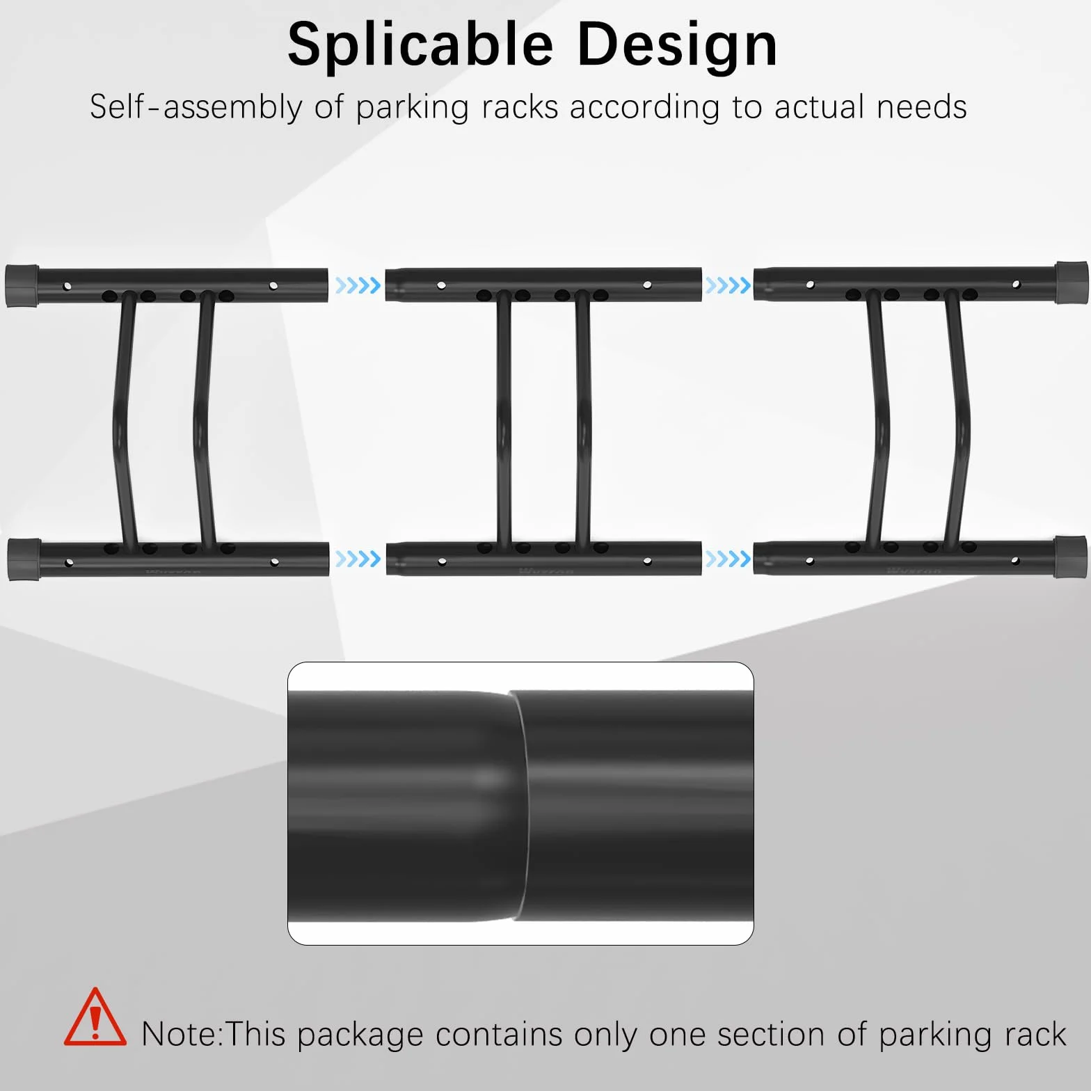 Support Vélo Sol, Wyxorn Diy Porte Vélo Ratelier Vélo En Acier avec Réglage De La Distance/Épissure Multibrin Sol&Mural Compatibilité, pour Vélos Légers/Vélo De Route/Vtt(1P)