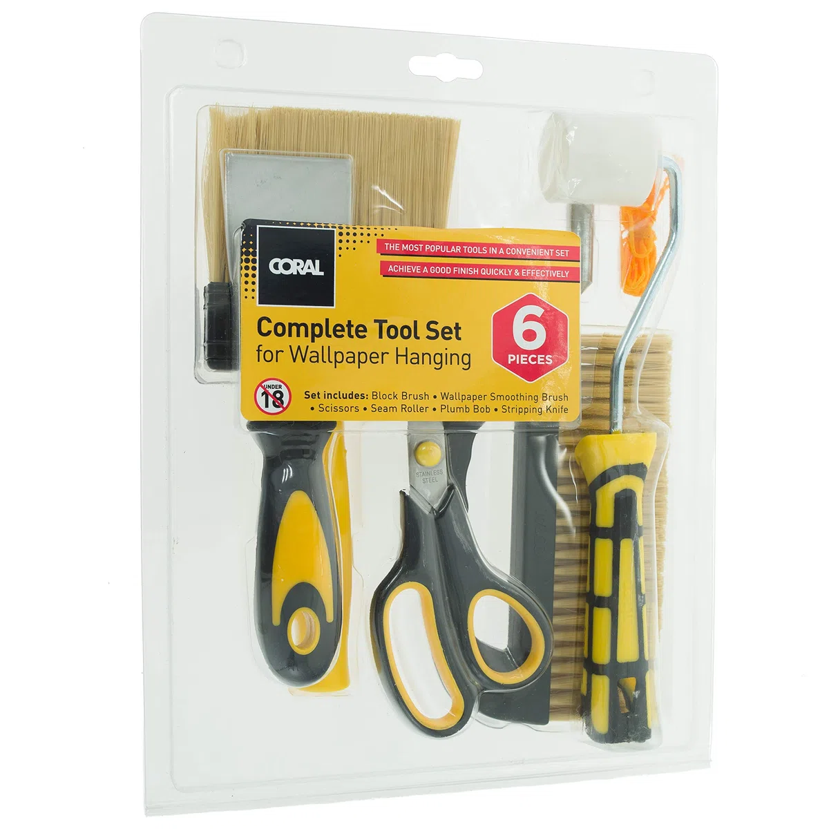 Coral 10321 Task Partner Kit de papier peint Avec brosse à encoller et outils pour papier peint 6 pièces