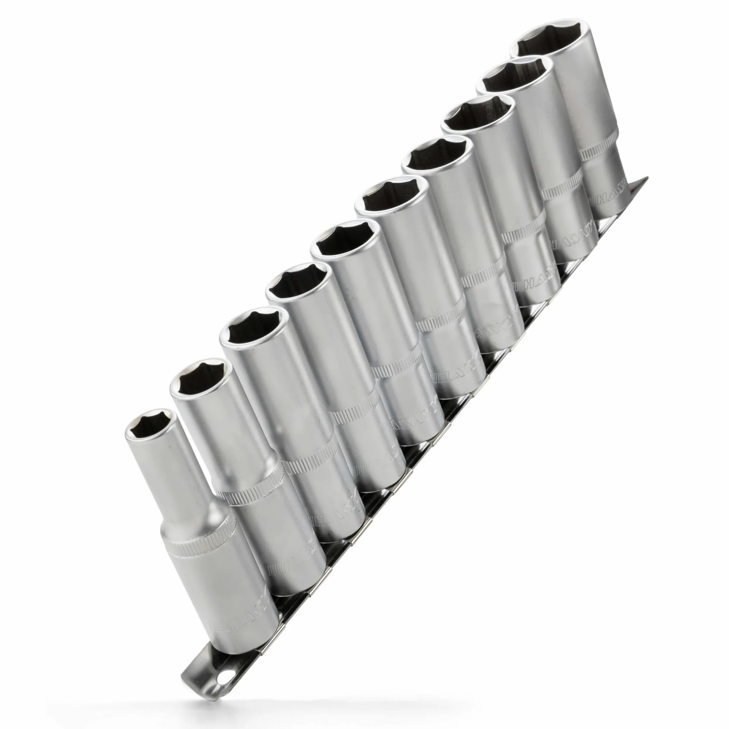 HASKYY Ensemble de douilles longues, écrous profonds, 1/2", 10 – 24 mm, hexagonales, 76 mm, écrous hexagonaux à 6 pans