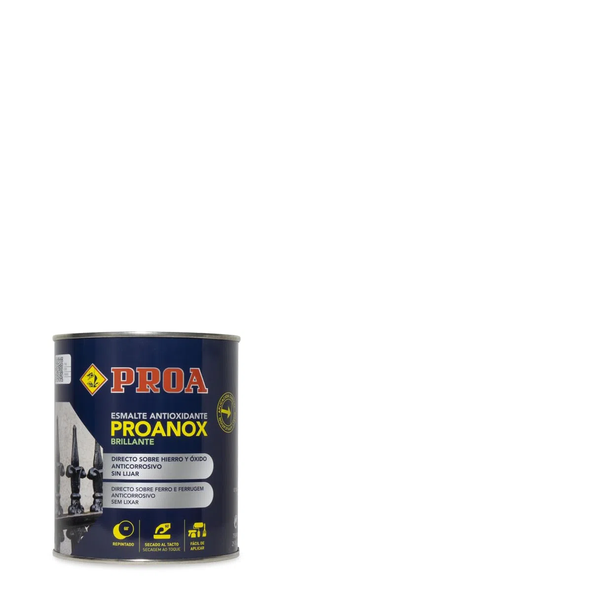 Émail antioxydant direct sur oxyde brillant Blanc 750 ml Peinture sur fer et rouille sans apprêt PROANOX.