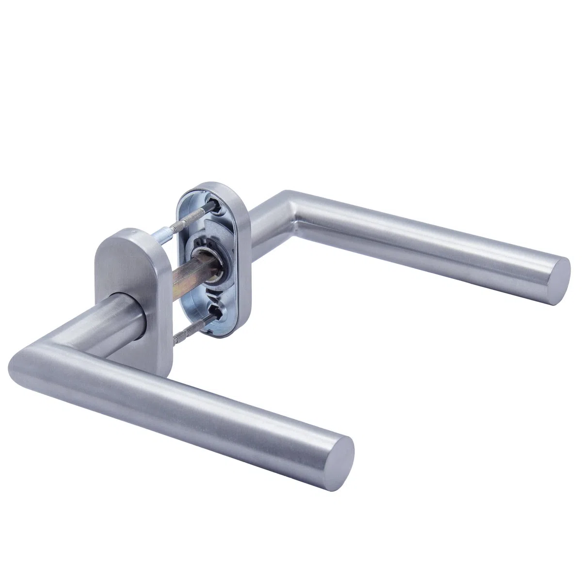 APECS Poignée de porte ovale en acier inoxydable pour porte d’entrée et portes intérieures, modèle L H-0904
