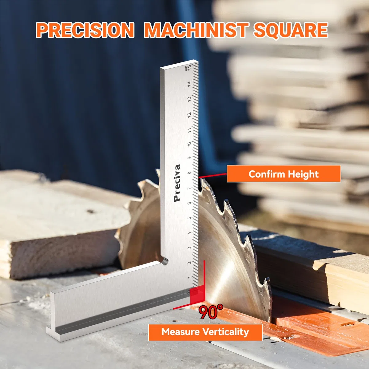 Equerre Menuisier, Preciva 150x100mm Précision Angle Droit Bloc Règle avec Échelle pour Ingénieur Charpentier, Fausse Equerre Charpentier Metal pour Machines Mettre en Place et Laboratoire Utilisation