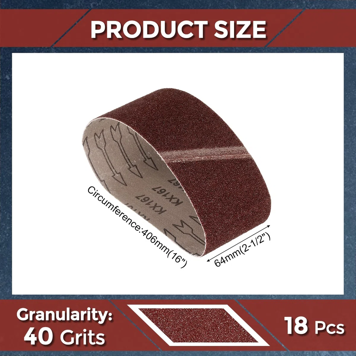 18 Pcs Bandes Abrasives 64mm x 406mm 40 Grain Oxyde D'aluminium Papier Abrasif Pour Ponceuse À Bande Meulage Métal Travail Du Bois Décapage Rouille