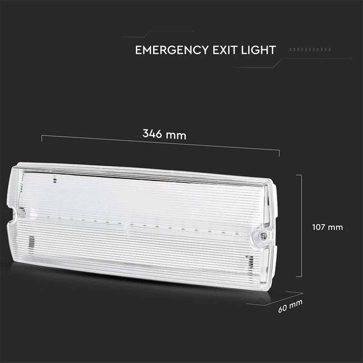 V-TAC Lampe de Secours LED 4 en 1 pour Plafond et Mur - Visible à 30 Mètres - Bouton d'Autotest - Éclairage de Sortie de Secours et Issue de Secours - Exit - 4 Signalisations Incluses - Lumière 6000K