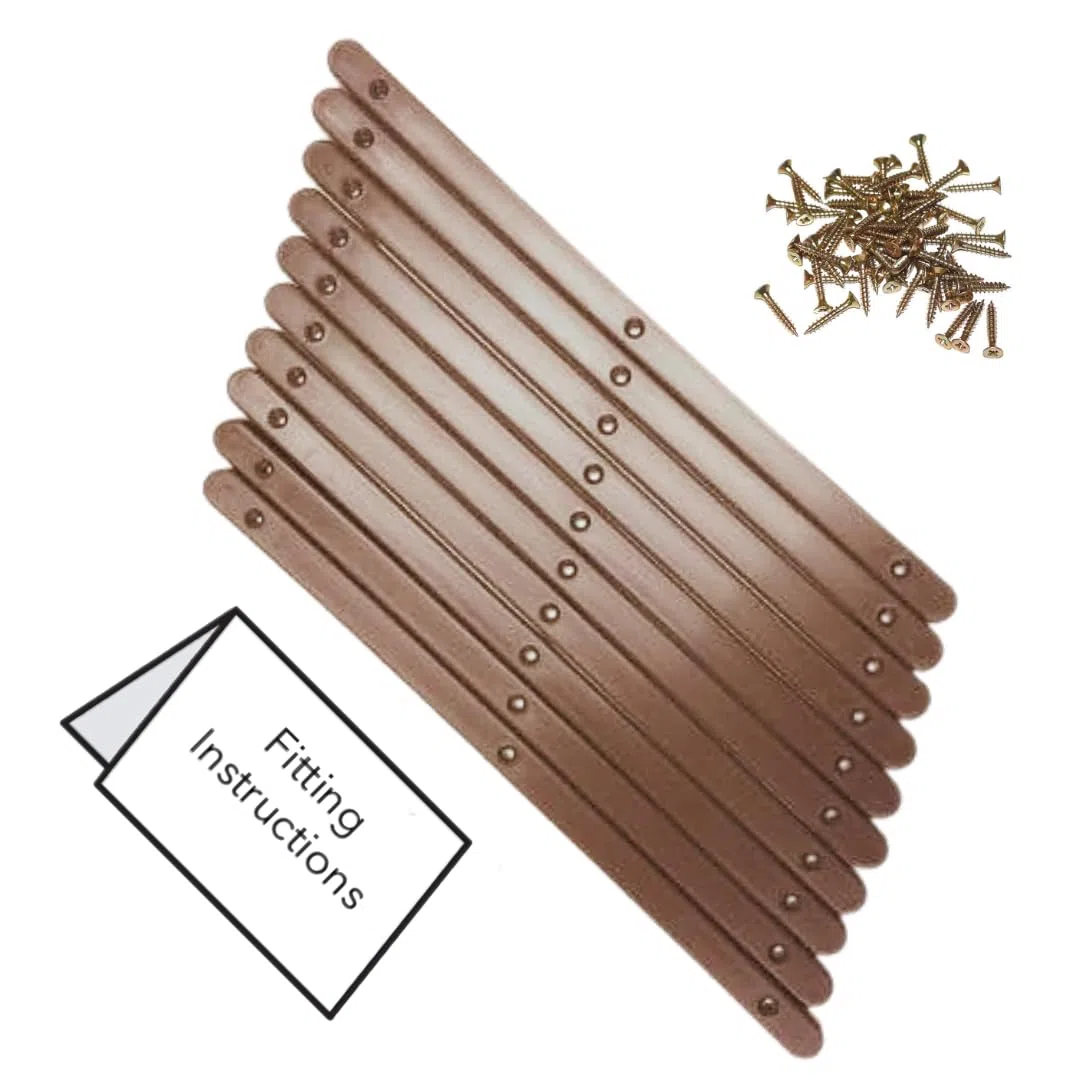 Lot de 10 (5 paires) de glissières de tiroir en plastique marron avec vis et instructions pour meubles Kevagh
