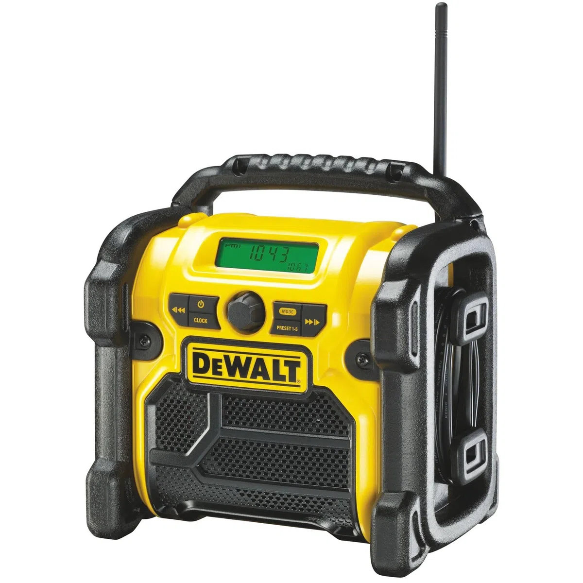 Dewalt DCR019-QW Radio de Chantier chargeur, 10.8/14.4/18 Volts Li-Ion FM/AM Jaune/Noir