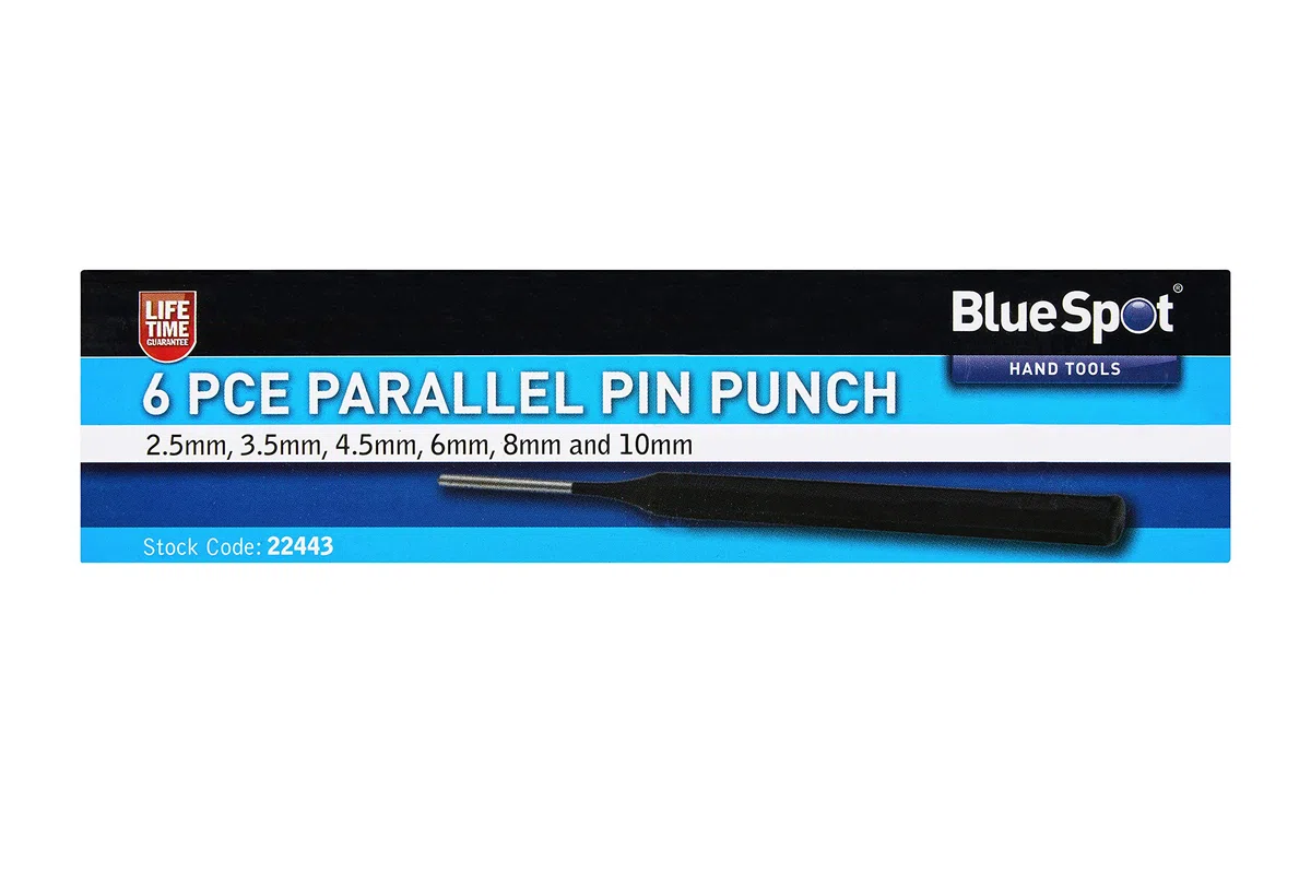 Blue Spot 22443 parallèle Chasse-goupille, Noir, Lot de 6 pièces