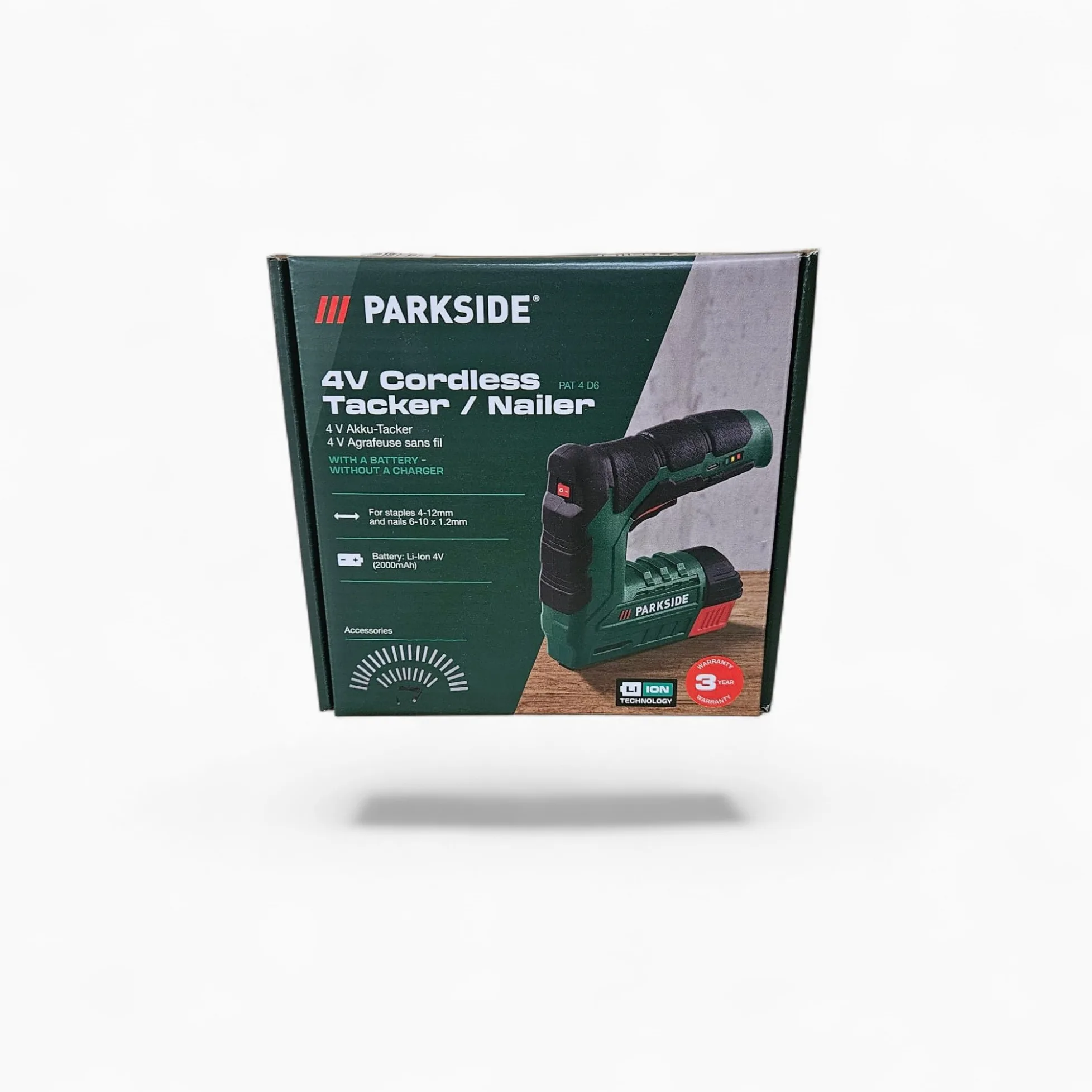 PARKSIDE PAT 4 B2 Agrafeuse électrique sans fil 4 V (1300 mAh) avec 1000 agrafes