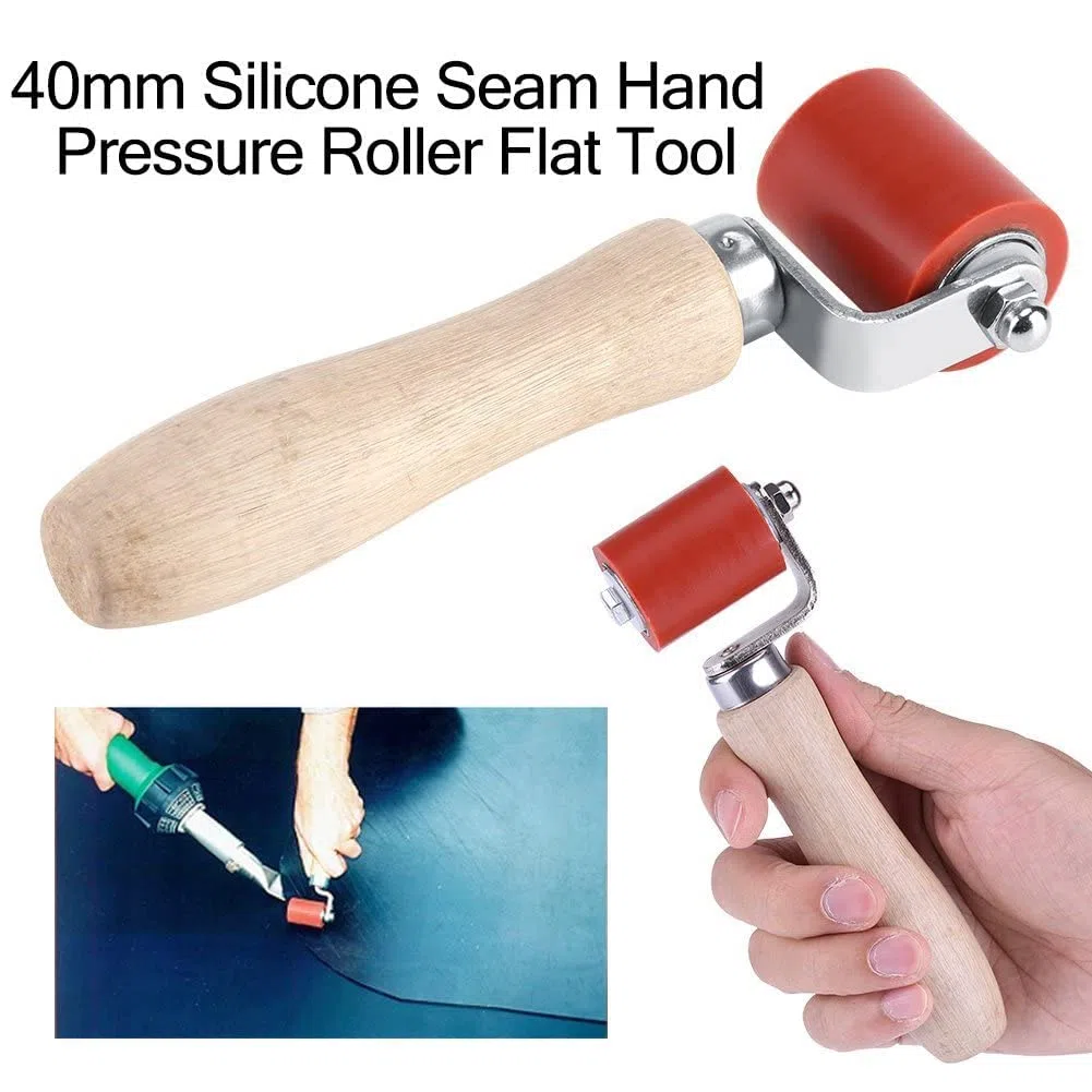 Rouleau de Pression à Main Presseur en Silicone Outil de Soudage Résistant Haute Température 40 mm （Couleur: Rouge）